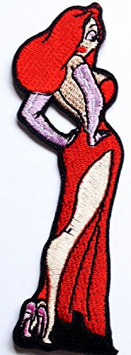 Jessica Rabbit Patch Who Gerahmter Roger Rabbit bestickter Aufnäher zum Aufbügeln Kostüm Cosplay Applikation Motiv Sammlerstück