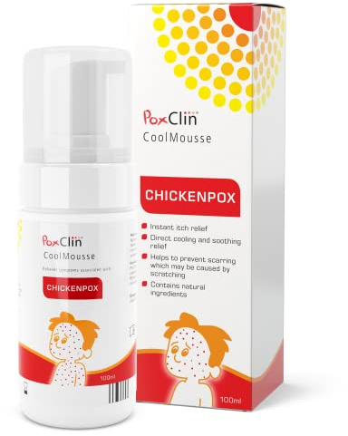 PoxClin CoolMousse Chickenpox Treatment for Children, Relieve Symptoms and Itch of Chickenpox, Natural Ingredients, 100 ml
