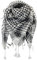 TOUTACOO, Keffieh Foulard Palestinien Echarpe 100% Coton - Couleur Noir Blanc