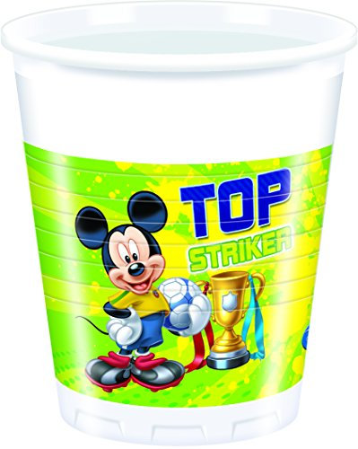 Unique Party 71785 - 200ml Disney Mickey Mouse Football Plastic Cups, Pack of 8