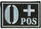 Blutgruppen Aufnäher Rotes Kreuz Abzeichen - Blutgruppe 0 pos. - Tactical Morale Patch zum aufbügeln l Militär Uniform Aufbügler für alle Stoffe l Sticker Bügelbilder l weiß l 60x40mm