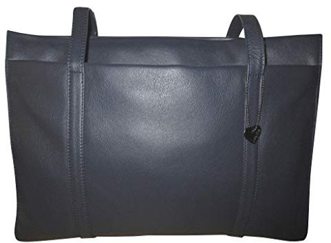 Josephine Osthoff Damen Handtasche Legat, Shopper aus 100% Echleder, handgemacht mit Laptopfach bis 13 Zoll, Henkeltasche mit Schultergurt, für Arbeit, Uni, Einkauf, mit Reißverschluss, Farbe:Marine