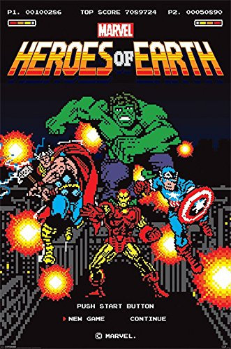 Marvel 8-Bit-Maxi Poster, Mehrfarbig