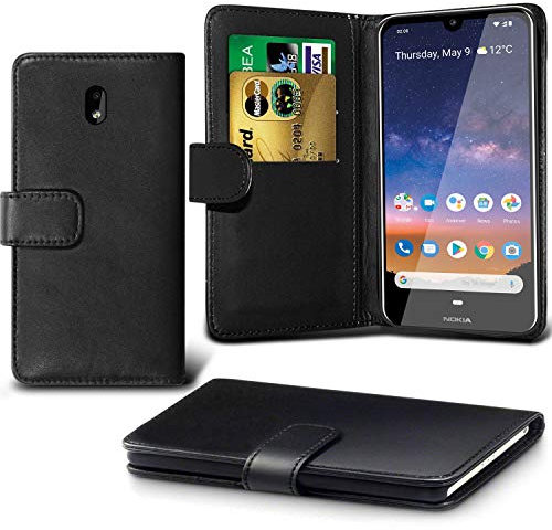 Nokia 2.2 Case,Nokia 2.2 Cover DN-TECHNOLOGY Leather Wallet Flip Case-Folio Book With Card Holder For Nokia 2.2 Leather Case With Stand [Card Slots] [Magnetic Closure] (Nokia 2.2 Leather Case) (BLACK)