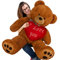 Deuba Teddy Valentinstag XXL 150cm Braun inkl. Herzkissen Ø 32cm Teddybär Kuscheltier Stofftier Plüschbär
