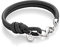 YoungDiamondFashion YDF Original Unity Lederarmband schwarz echter Diamant 0,01 Carat 925 Sterlingsilber Länge 18,5 cm