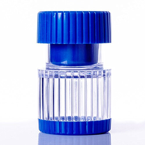 Medikamentenmörser blau transparent - schmale Form - mit Depotfach - stellt aus Pillen und Tabletten ein leicht schluck- und trinkbares Pulver her