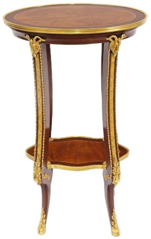 Casa Padrino Barock Luxus Beistelltisch Mahagoni/Gold H 78 x 44 cm - Beistell Tisch Möbel Louis XIV