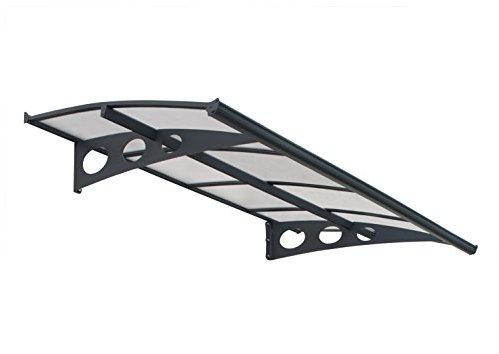 Palram Canopia Herald 2230 Front Door Canopy Waterproof Shelter Clear Polycarbonate and Dark Grey Aluminium