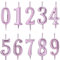 Feelairy 10 Pezzi Digitale Compleanno Candele, Numero di Compleanno Candele Numeri Candele 0-9 Glitter Cake Topper Buon Compleanno Cake Topper per Compleanno Torta (Oro Rosa)