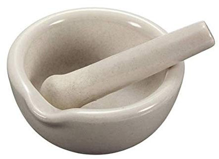 Ogquaton Educational Porcelain Mortar and Pestle Mixing Grinding Bowl Set for Laboratory Supplies 60mm Diameter Creative and Useful