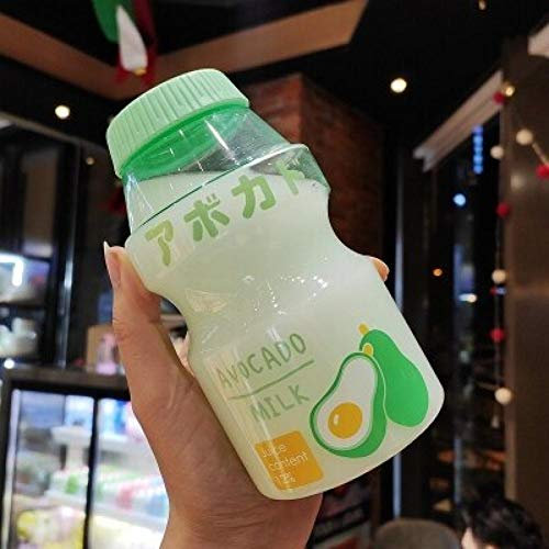 Zonfer 480ml Kawaii Fraise Bouteille D' Portable Bouteille Preuve Potable Transparente Fuite pour Les Enfants Fille (au Hasard)
