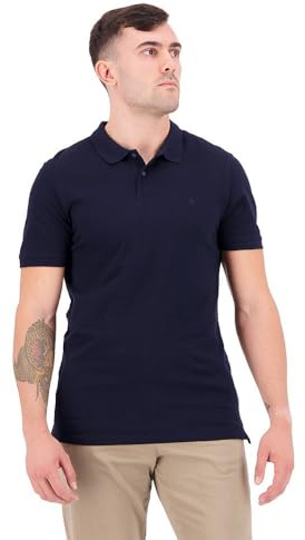 JACK & JONES Men's Polo Shirt Casual Cotton Collared Neck Short Sleeve Tee Top for Men -Blue -3XL