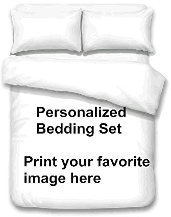 Personalisierte Bettwäsche Set 200x200cm, Eigenes Foto Custom Foto Bettbezug Kissenbezüge, Benutzerdefinierte Personalisiert Bettbezug mit Reißverschluss Pferd Hirsch Bedding Set (200_x_200cm)