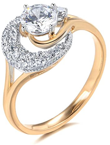Luxus Braut Ehering Natürlicher Zirkon 585 Roségold Ring Edlen Schmuck