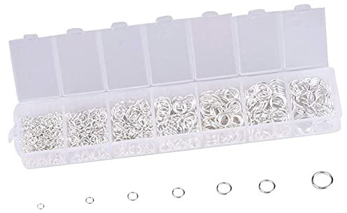 Jump Ringe Spaltringe Verbindungsringe Choker Halsketten Armband Herstellung Silber Spaltringe mit Plastik Box für Schmuckherstellung, Halskette, DIY - 3 mm 4 mm 5 mm 6 mm 7 mm 8 mm 10 mm (Silber)