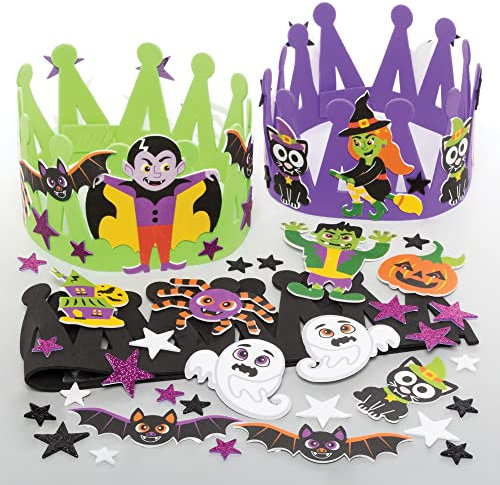 Baker Ross FE928 Halloween Kronen Set - 3er Pack, Gestalte deine eigene Halloween Krone. Kinder Kunstset zum Basteln und Gestalten, ideal für eine Halloween Party und Kinderkostüme
