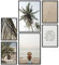 Papierschmiede® Mood Poster Set Coco Beach, Bilder Wohnzimmer Deko Schlafzimmer, 2x DIN A3 (ca. 30x42) und 4x DIN A4 (ca. 21x30), Palmen Strand Beige Grün - Wandposter ohne Rahmen