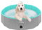 furrybaby Dog Paddling Pool for Small Dogs, Foldable Dog Pool, Kiddie Pool for Kids Puppy Pool for Gardens with PVC, Non-Slip Base & Drain Plug, Grey, 80 x 20 cm