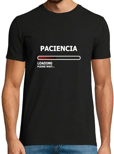 latostadora Camiseta Manga Corta Cargando Paciencia para Hombre - Negro L - Ref. 3641384-P