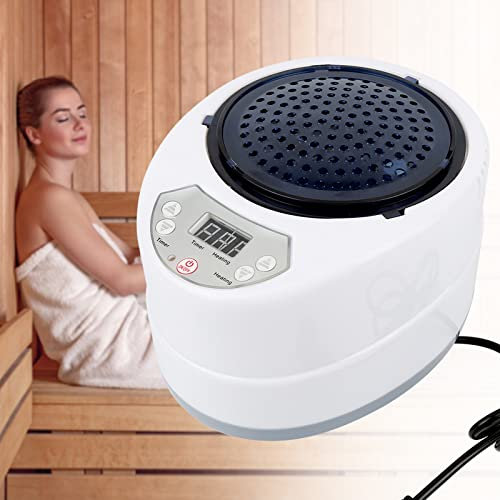 Pot de vapeur portable pour sauna,1500W Sauna Steamer Mist Générateur de vapeur hydratant Évaporateur de pot de vapeur avec affichage de la température de la minuterie (2L)