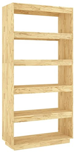 vidaXL Massivholz Kiefer Bücherregal Raumteiler Standregal Aktenregal Wandregal Regal Raumtrenner Bücherschrank Holzregal 80x35x167cm