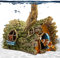 Fazhongfa Betta Holzhaus mit verstecken Höhlendekor - Aquarium Ornament für Kleine und mittlere Fische - Zubehör Fisch Harz Spielzeug Verstecke