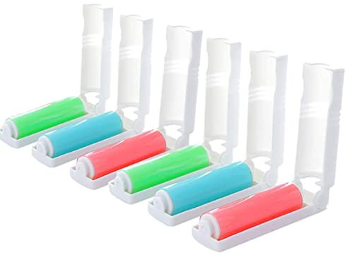 6 Pcs Brosse Adhesive，Rouleau Lavable et Réutilisable Rouleau，pour cheveux, poussière, vêtements, sièges, canapés, meubles et tapis.
