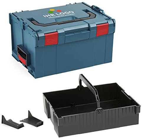 Bosch Sortimo L-BOXX 238 Größe 3 professional blau individuell anpassbar mit Ihrem Logo | mit Einhängeeinsatz schwarz | Professioneller Werkzeugkoffer erweiterbar | Ideale Werkzeug Aufbewahrung