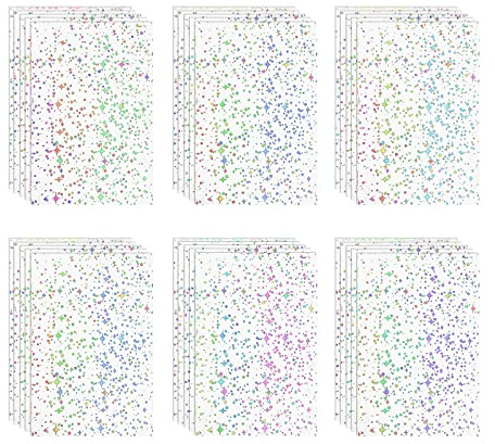 Gearific 30 Sheets Transparent Holographic Overlay Lamination Glitter Vinyl Sticker Paper A4 Size Self Adhesive Permanent Vinyl Sheets