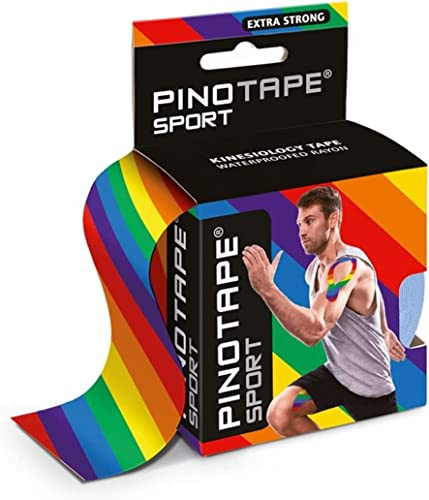 Pinotape Sport Kinesiologisches Tape Regenbogen 5 cm x 5 m