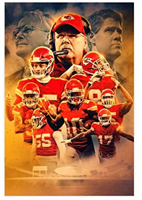 ACIDI Malerei auf Leinwand 60 * 90cm Patrick Mahomes Travis Kelce Tyreek Hill Poster Wandkunst Gemälde für Wohnzimmer Schlafzimmer Kein Rahmen