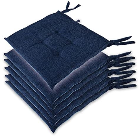 Leonardo Home - set 6 cuscini sedia da cucina double face , cuscino 4 punti con lacci imbottito - cuscini coprisedia da cucina - 100% Made in Italy