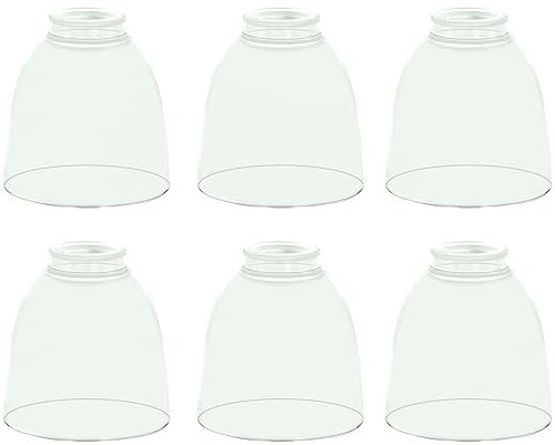 Sewterolyn 6 Pack Clear Glass Shade Light Covers, Bell Shaped Glass Shade Covers Ceiling Fan Lamp Replacements, Lamp Shade for
