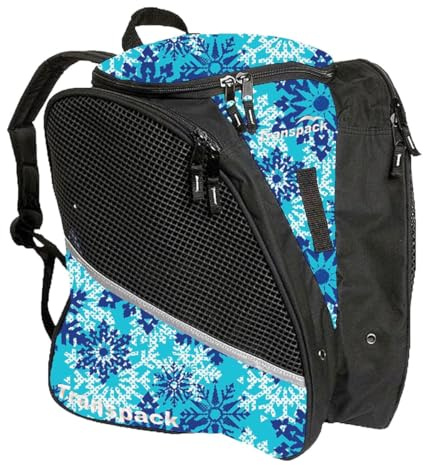 TRANSPACK Rucksack für Erwachsene, wasserabweisend, robust, leicht, 33 l, für Schlittschuhe, Helm und Ausrüstung, Aqua-Schneeflocke