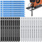Set di 25 lame per seghetto alternativo 6T 8T 10T, in acciaio al carbonio, diverse lame con codolo a U, lama per seghetto alternativo, strumento per la lavorazione del legno, metallo, plastica
