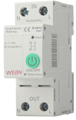 Zigbee - Disjoncteur intelligent avec mesure de la consommation d'énergie et fonction de protection contre les surcharges - Minuterie intelligente DIY - Commande vocale - Compatible avec l'application