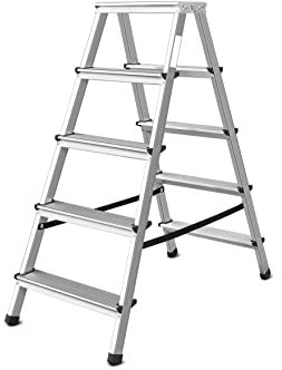 VaGo Escabeau pliable 2 x 5 marches double face