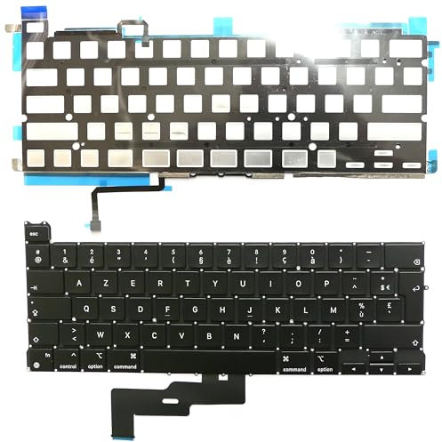 Clavier FRANÇAIS AZERTY pour Apple MacBook Pro 13 M1 A2338 2020 + rétro-éclairage