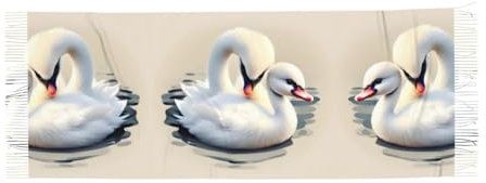 CBLdF Süßer kleiner Schwan Schal mit Fransen, Kaschmirimitat, wärmt Ihren Winter, passt zu Jacken, Mänteln, Anzügen, sehr geeignet für Frühling, Herbst und Winter, Schwarz , One size