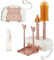 EMTSEB 7 in 1 Baby Bottle Brush Set, Travel Portable Bottle Cleaning Kit with Bottle Nipple Brush, Straw Cleaner, Soap Dispenser, Storage Box, Drying Rack (Brown)