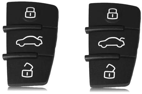 HooRLZ 2 Stück Audi Autoschlüssel Tastenfeld für Audi A2 A3 A4 A6 A6L A8 Q5 Q7 TT S6, Audi A3 Schlüssel Tastenfeld - 3 Tasten