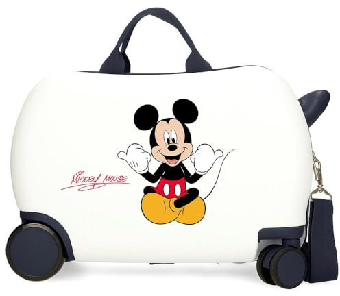 Disney Mickey Cheerful Luggage – Kindergepäck, Jungen, Cheerful Side-Zahlenschloss, 4-Rollen-Handgepäck ist aus ABS, einem starren und leichten Material.