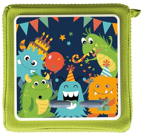 MeinBaby123® Toniebox Schutzfolie Monster | Toniebix Zubehör | Toniebox Aufkleber passgenau & selbstklebend | Toniebox Sticker | Geschenke für Kinder zum Geburtstag (Monster Party)