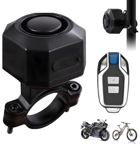 Motorrad Alarmanlage, Anti-Diebstahl Fahrrad Alarm 110dB Laute Vibration Sensing Wireless Anti-Diebstahl Fahrzeug Sicherheits Alarm System mit Fernbedienung für Fahrrad, Motorrad, Roller, Auto (01)