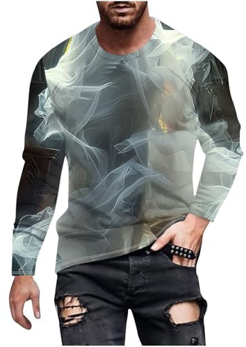 T-Shirt Herren Halloween Bedruckte Langarm Oberteile Langarmshirt Mit Rundhalsausschnitt, Sale Sweatshirt Lässige Modische, Pullover Weich Und Bequem, Oberteile Klassisch Aus Hochwertiger