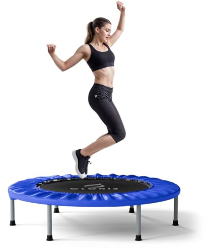CLORIS 40''/48'' Foldable Fitness Trampoline - Max Load 400lbs / 450lbs, Rebounder with Adjustable Foam Handle Indoor/Outdoor Fitness Body Exercise