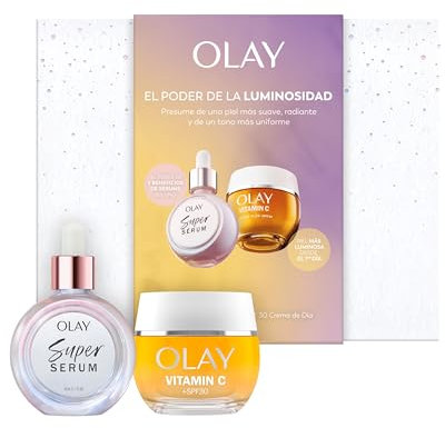 PACK ESPECIAL: Olay Vitamin C Crema De Día Hidratante Con SPF 30, 50ml y Olay Super Sérum, Sérum Facial Hidratante, 30 ml. Para Una Piel Luminosa