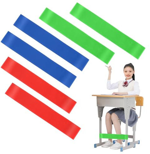 Thoquene 6 Stück Dehnbare Stuhlbänder für Kinder, ADHS Hilfsmittel für Kinder mit Zappeligen Füßen, Adhs, Autismus, Hyperaktivität