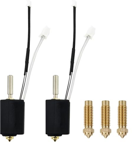 HzdaDeve 2PK Hotend für Neptune 4 Plus/Neptune 4 Max Druckkopfextruder Hot End Kit Heizblock Heizstab Silikon Abdeckung mit Extra 0.6MM 0.8MM 1.0MM Messing Düse für Elegoo Drucker Zubehör